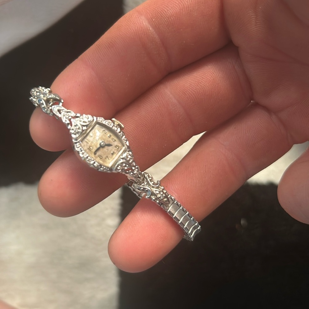Bulova 14k white gold watch